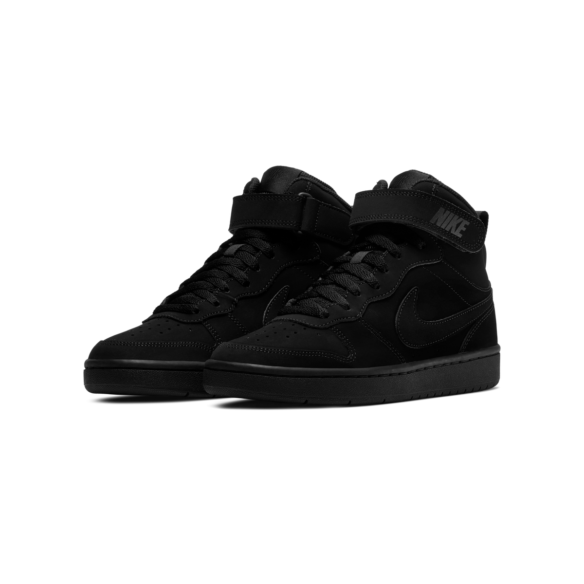 Nike Court Borough Mid 2 Triple Black Nubuck (GS)