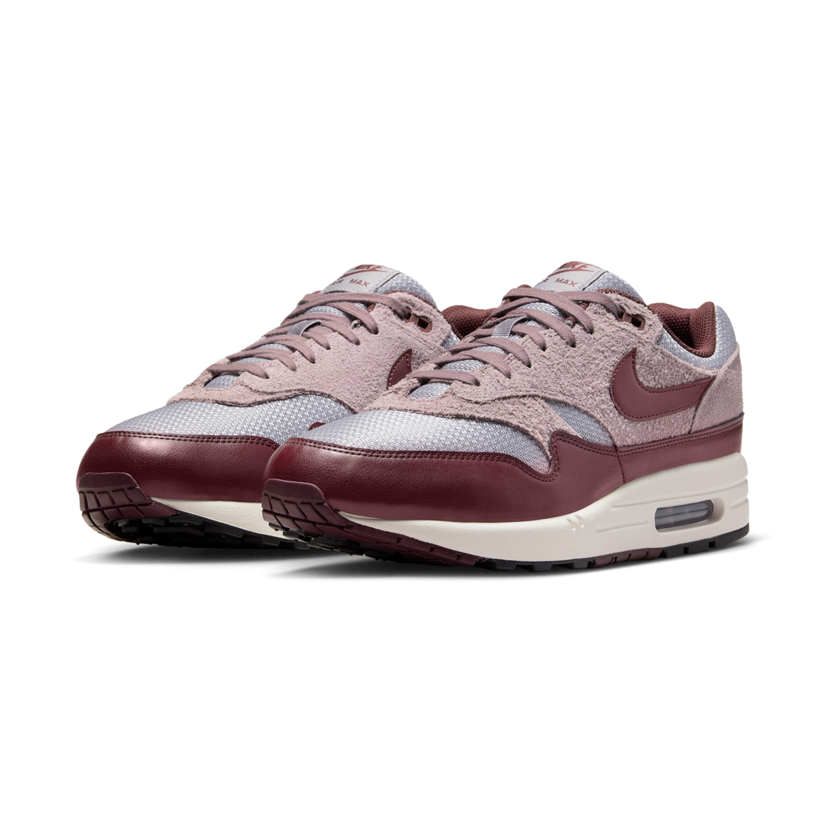 Nike Air Max 1 Essential PRM Cement Grey Burgundy Crush