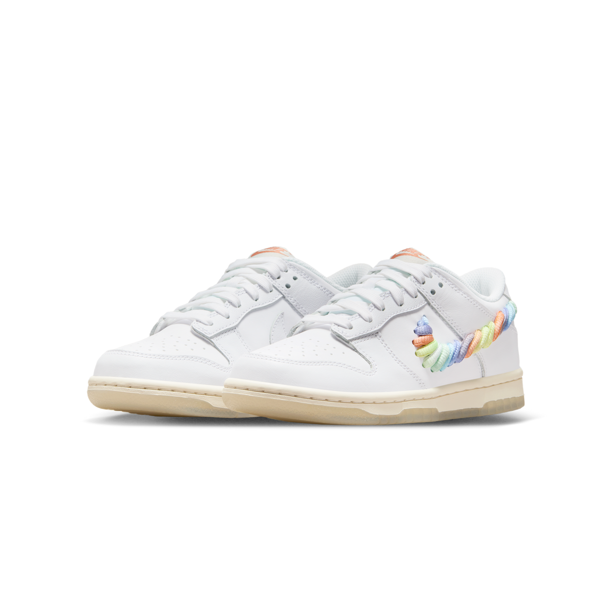 Nike Dunk Low SE Rainbow Lace Swoosh White (GS)