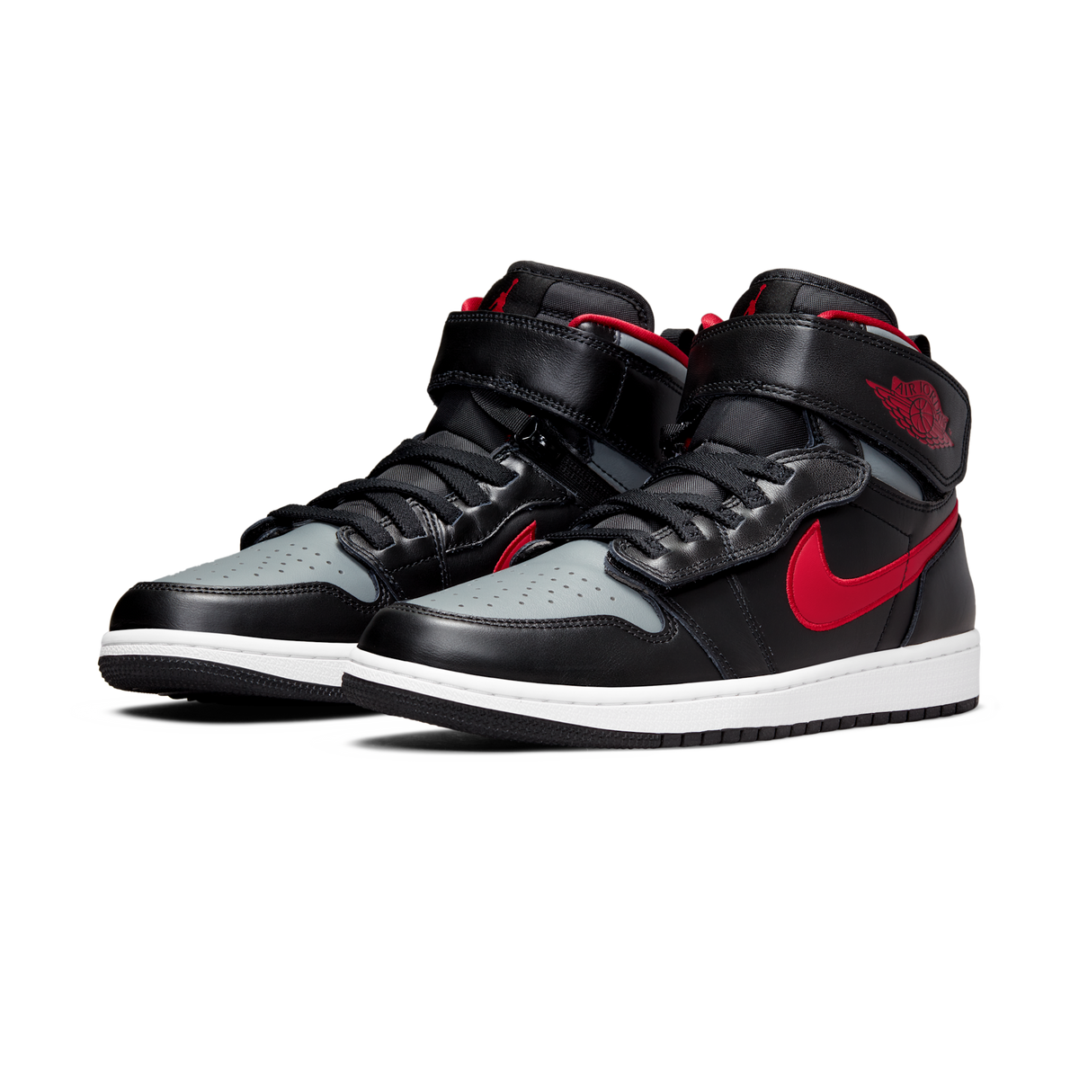 Jordan 1 High FlyEase Black Gym Red Smoke Grey