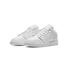 Jordan 1 Low Triple White Tumbled Leather (GS)