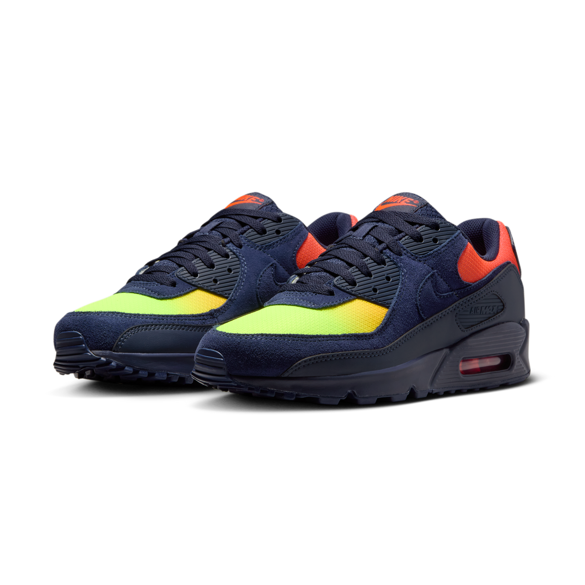 Nike Air Max 90 Blackened Blue Lemon Venom Hyper Crimson Gradient