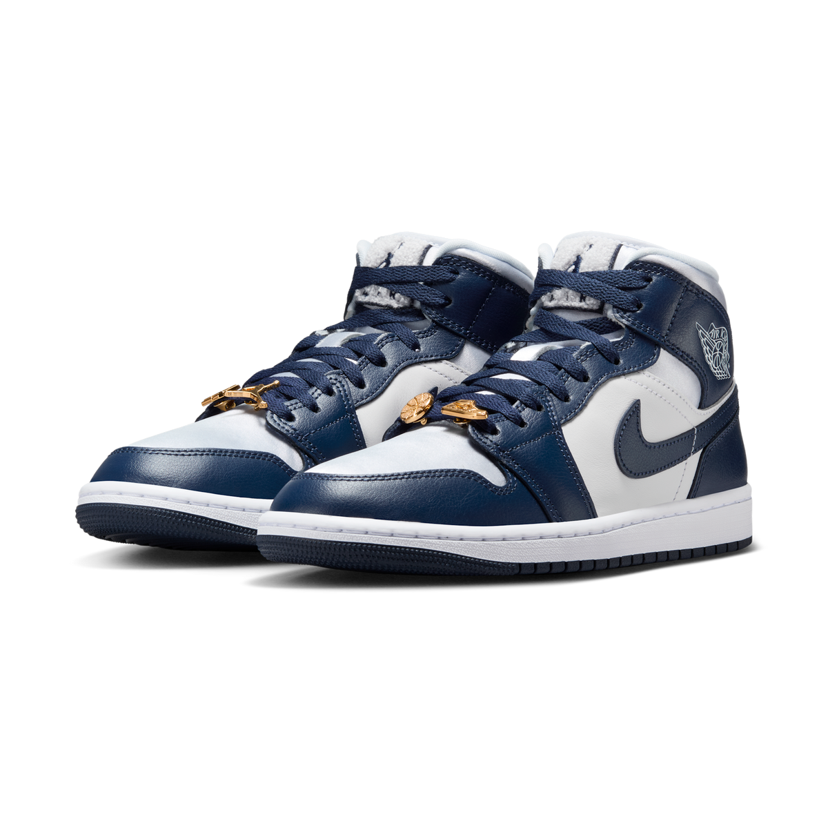 Jordan 1 Mid Football Grey White Midnight Navy (Women's)