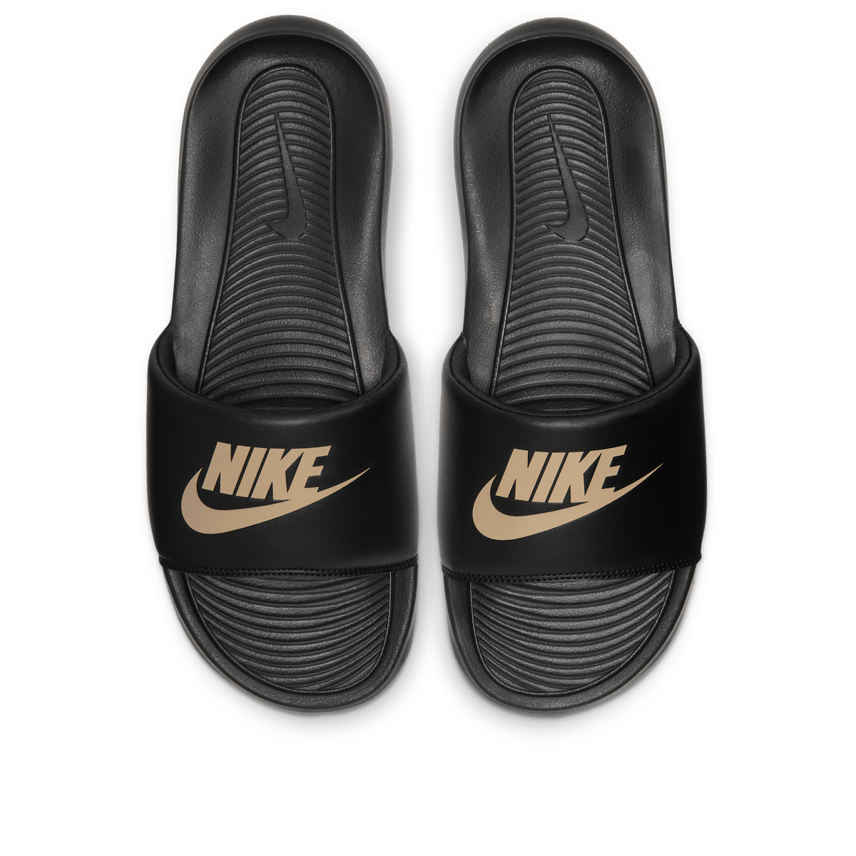 Nike Victori One Slide Black Metallic Gold | CN9675-006