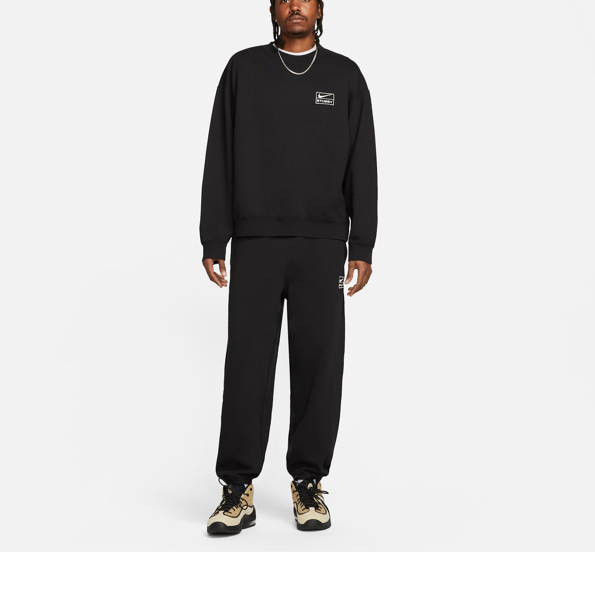 Nike x Stussy Wash Crew Fleece Black