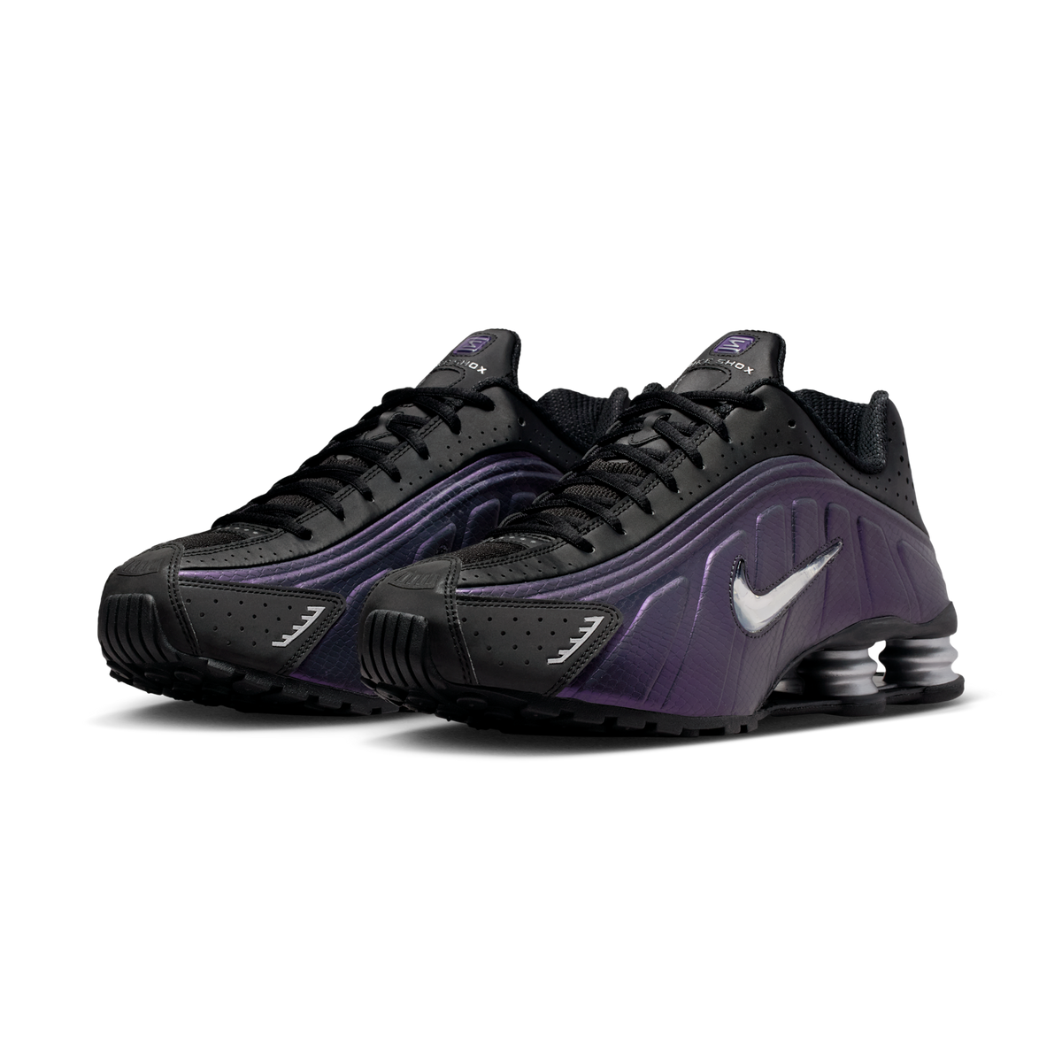 Nike Shox R4 Black Metallic Silver Purple Dynasty