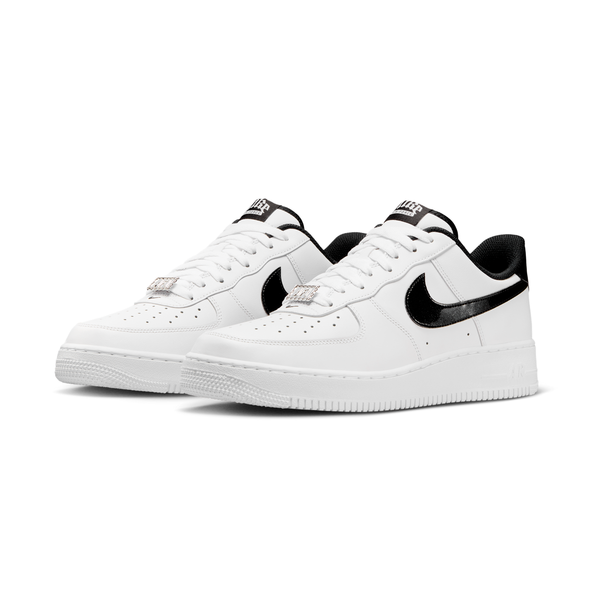 Nike Air Force 1 Low '07 LV8 White Black Glitter Swoosh