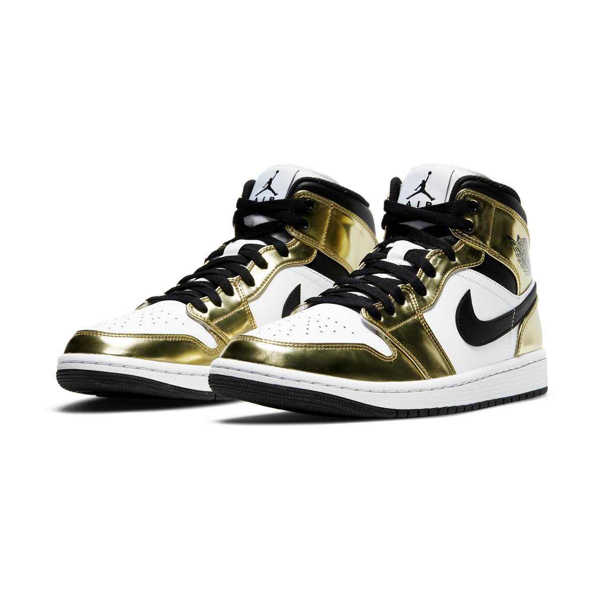 Jordan 1 Mid Metallic Gold Black White