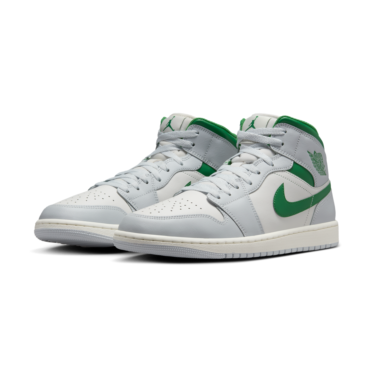 Jordan 1 Mid White Pure Platinum Pine Green