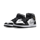 Jordan 1 Mid SE Patent Black White Metallic Silver Metallic Gold