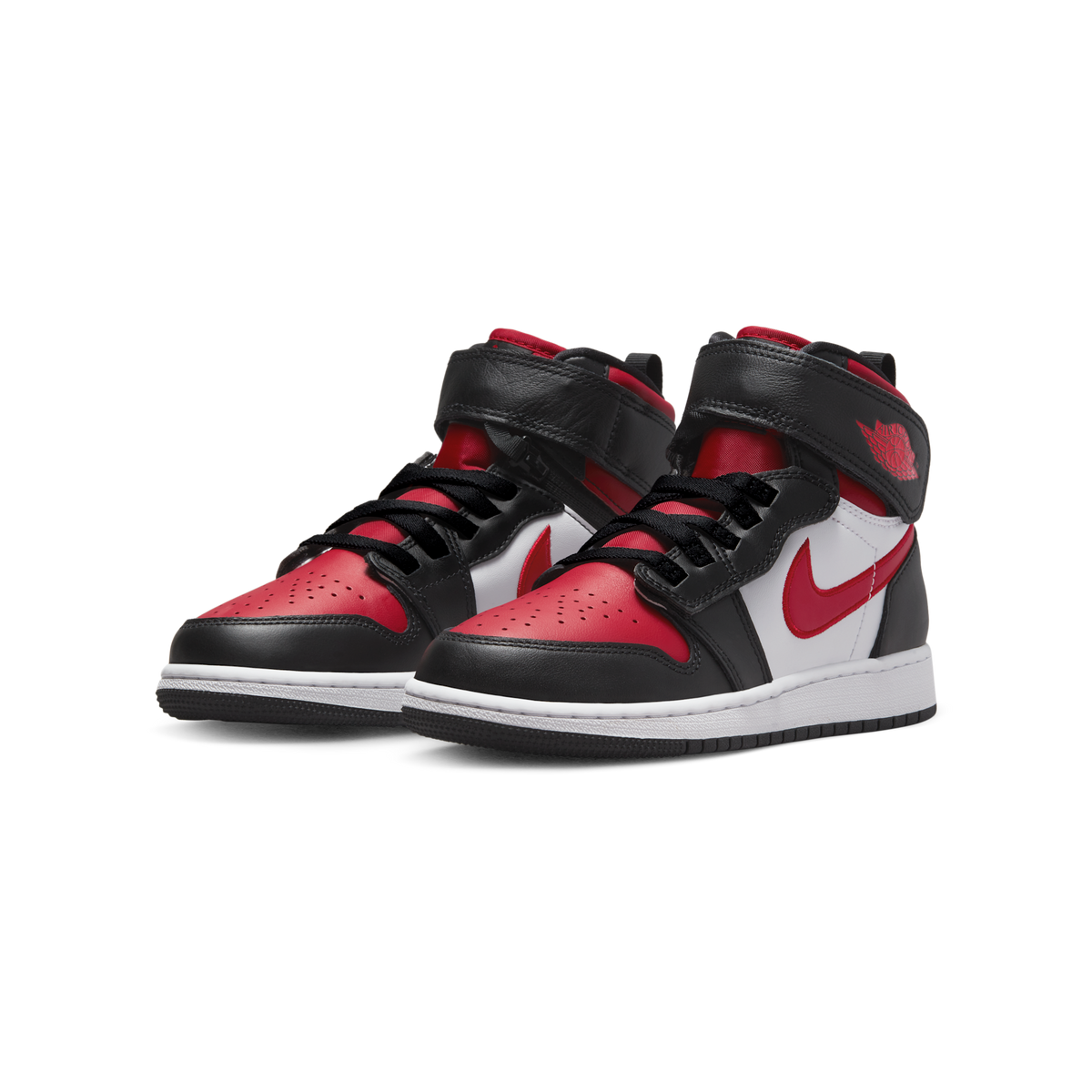 Jordan 1 High FlyEase Black White Fire Red (GS)
