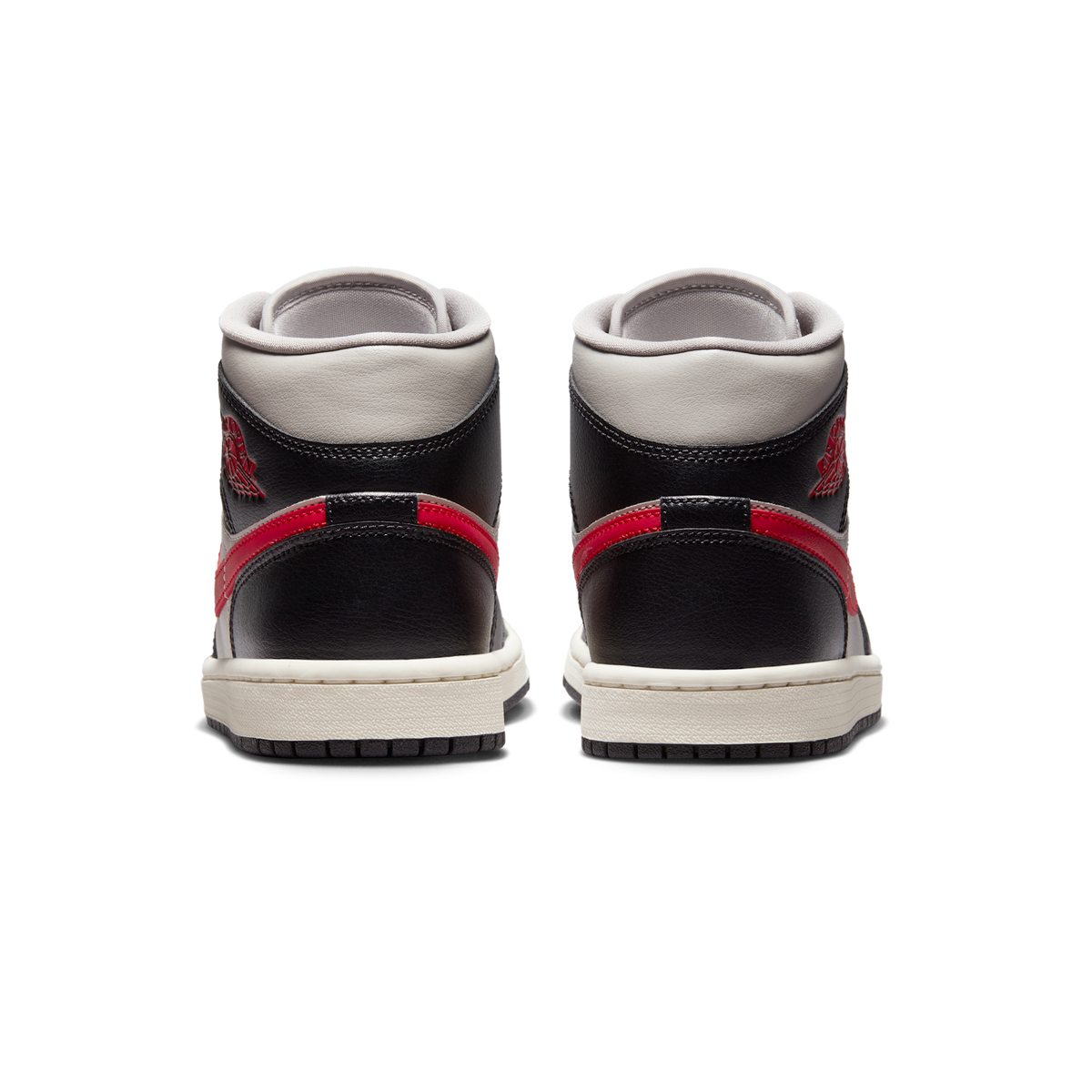 Jordan 1 Mid Black College Grey Gym Red (Women's)