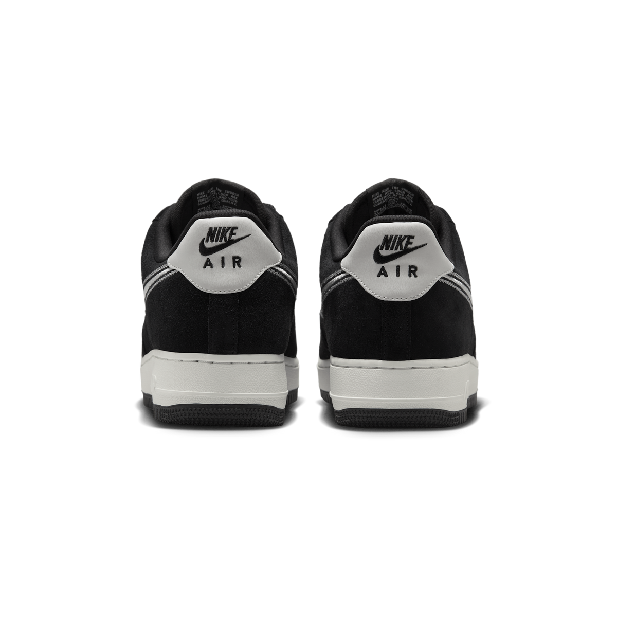 Nike Air Force 1 Low '07 LV8 Black Sail Embroidered Swoosh