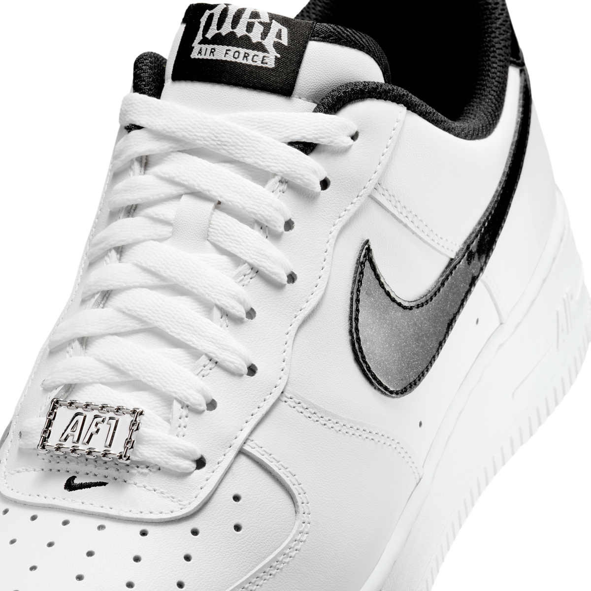 Nike Air Force 1 Low '07 LV8 White Black Glitter Swoosh
