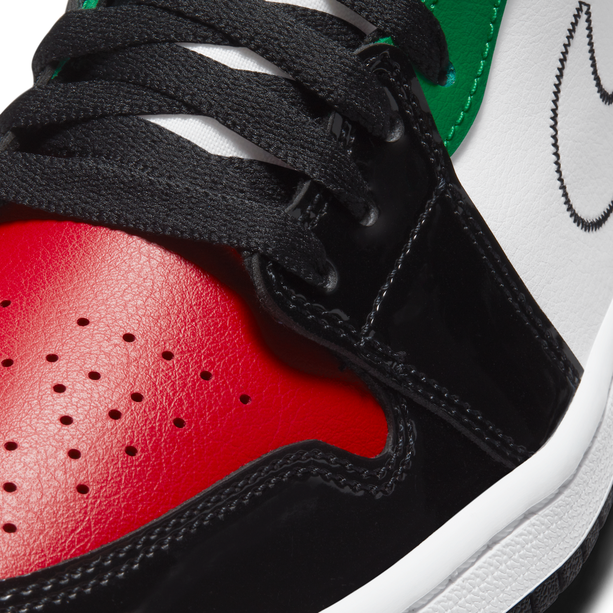 Jordan 1 Mid SE Black White Multi-Color (Women's)