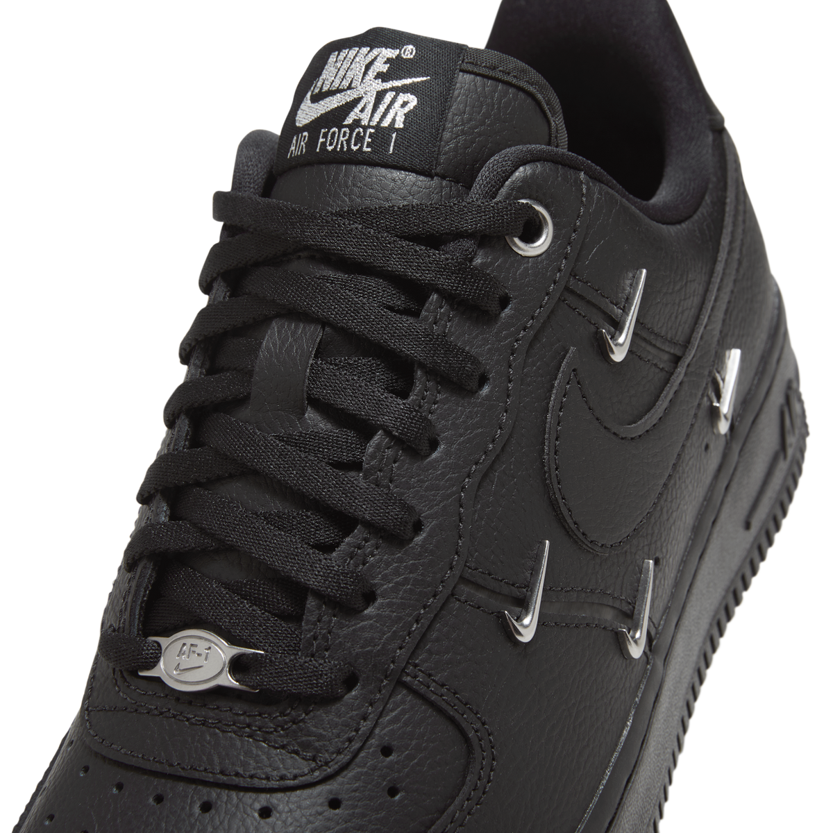 Nike Air Force 1 Low '07 LX Black Silver Mini Swoosh (Women's)
