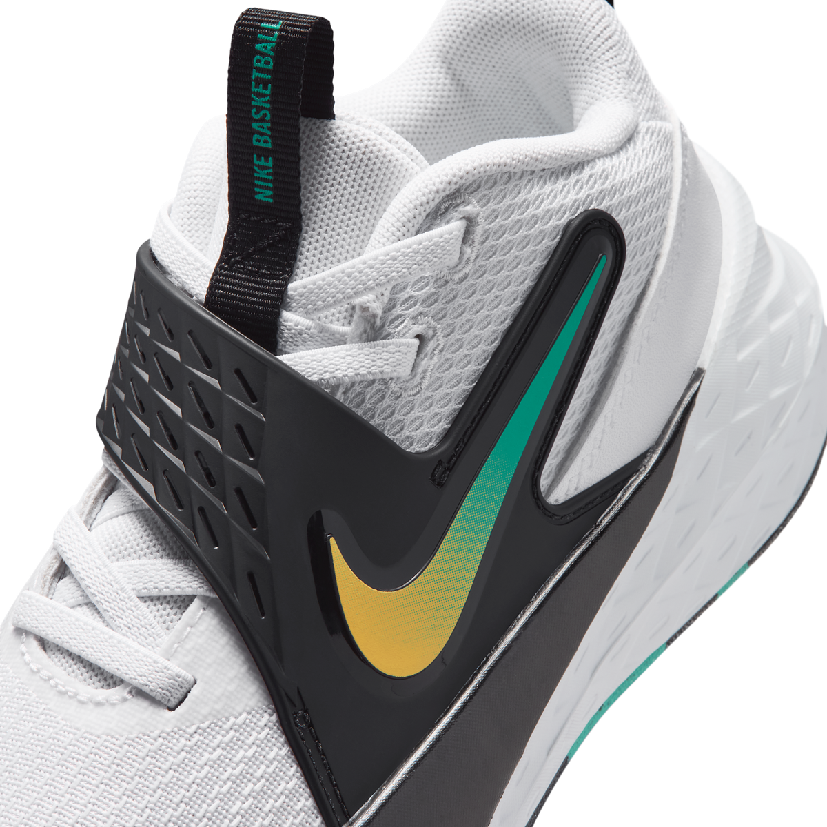 Nike Team Hustle D 12 White Black Emerald Topaz Gold (PS)