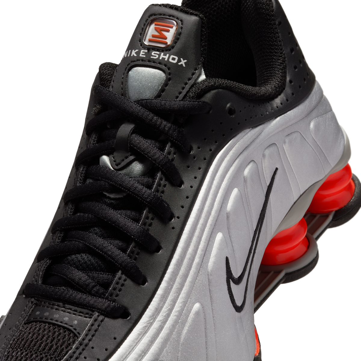 Nike Shox R4 Metallic Silver Black Picante Red (GS)