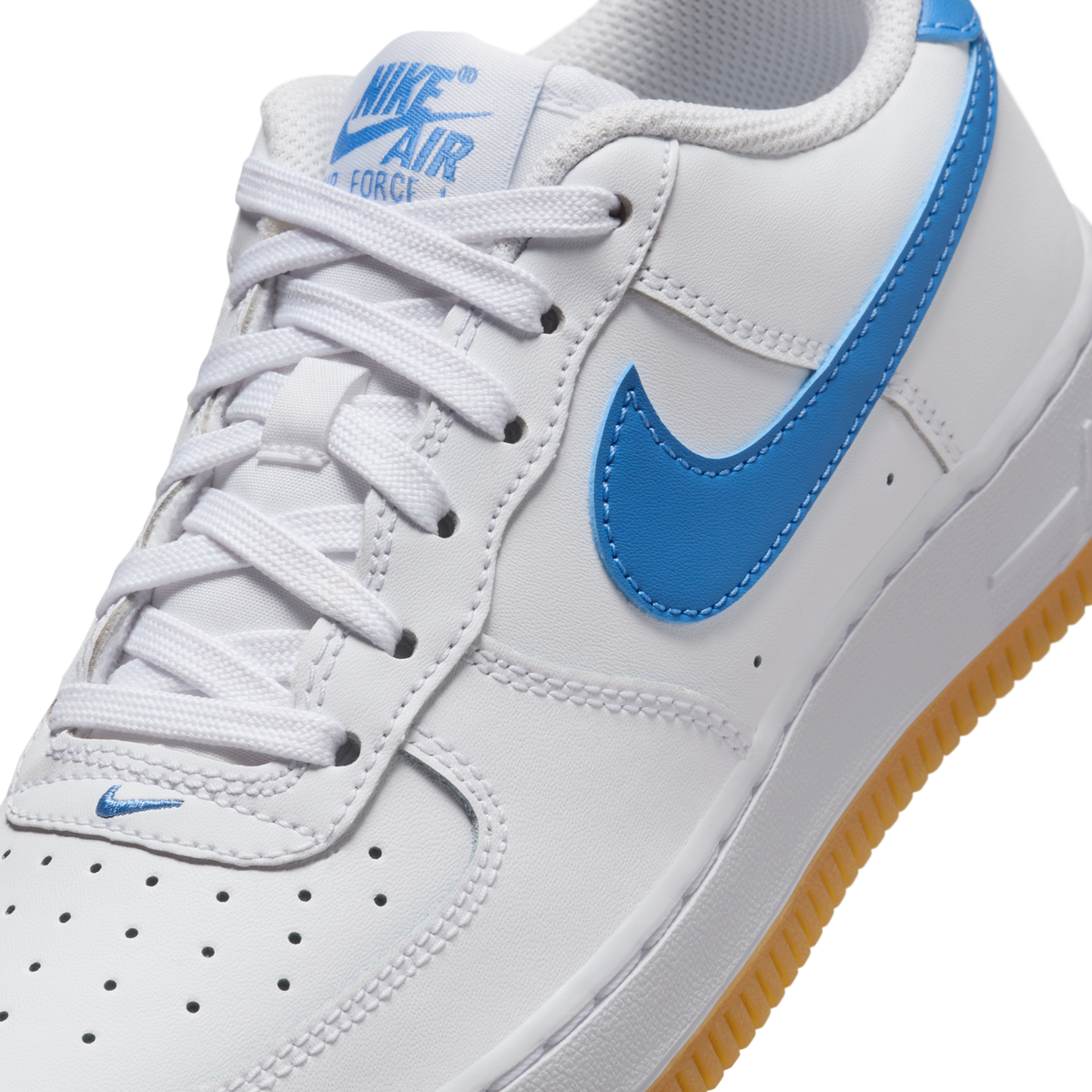 Nike Air Force 1 Low White Gum Light Brown Blue Beyond (GS)