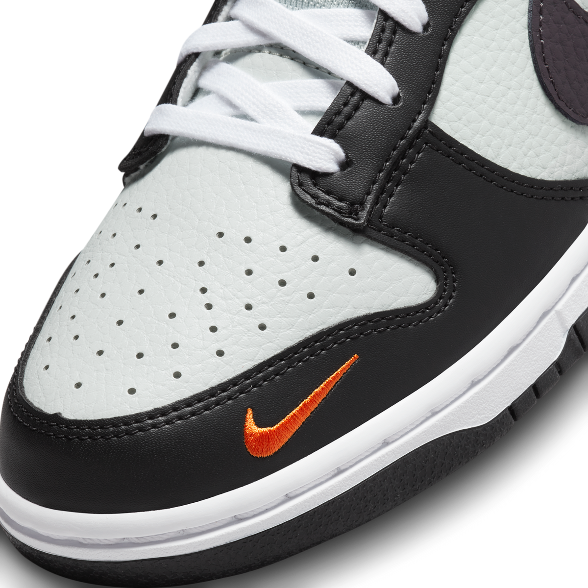Nike Dunk Low Black Total Orange Mini Swoosh | FN7808-001