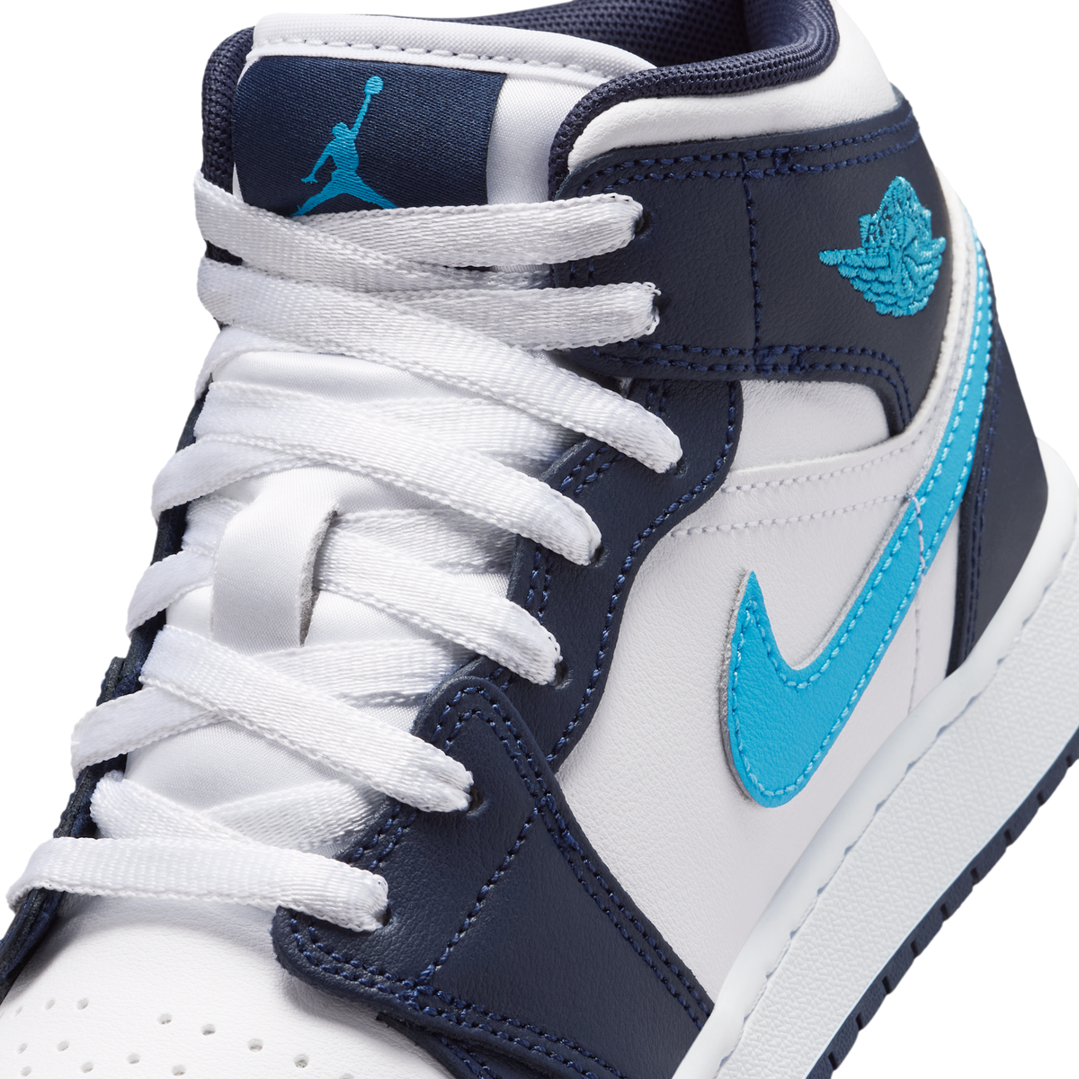 Jordan 1 Mid Obsidian Dark Powder Blue (GS)