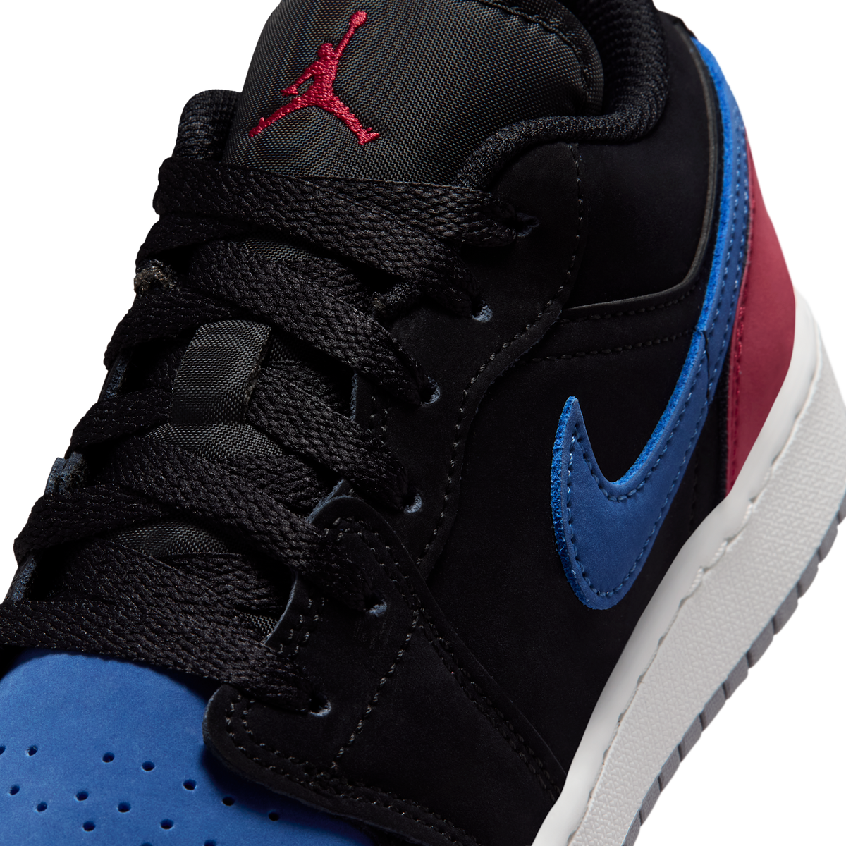 Jordan 1 Low Black True Blue Varsity Red (GS)