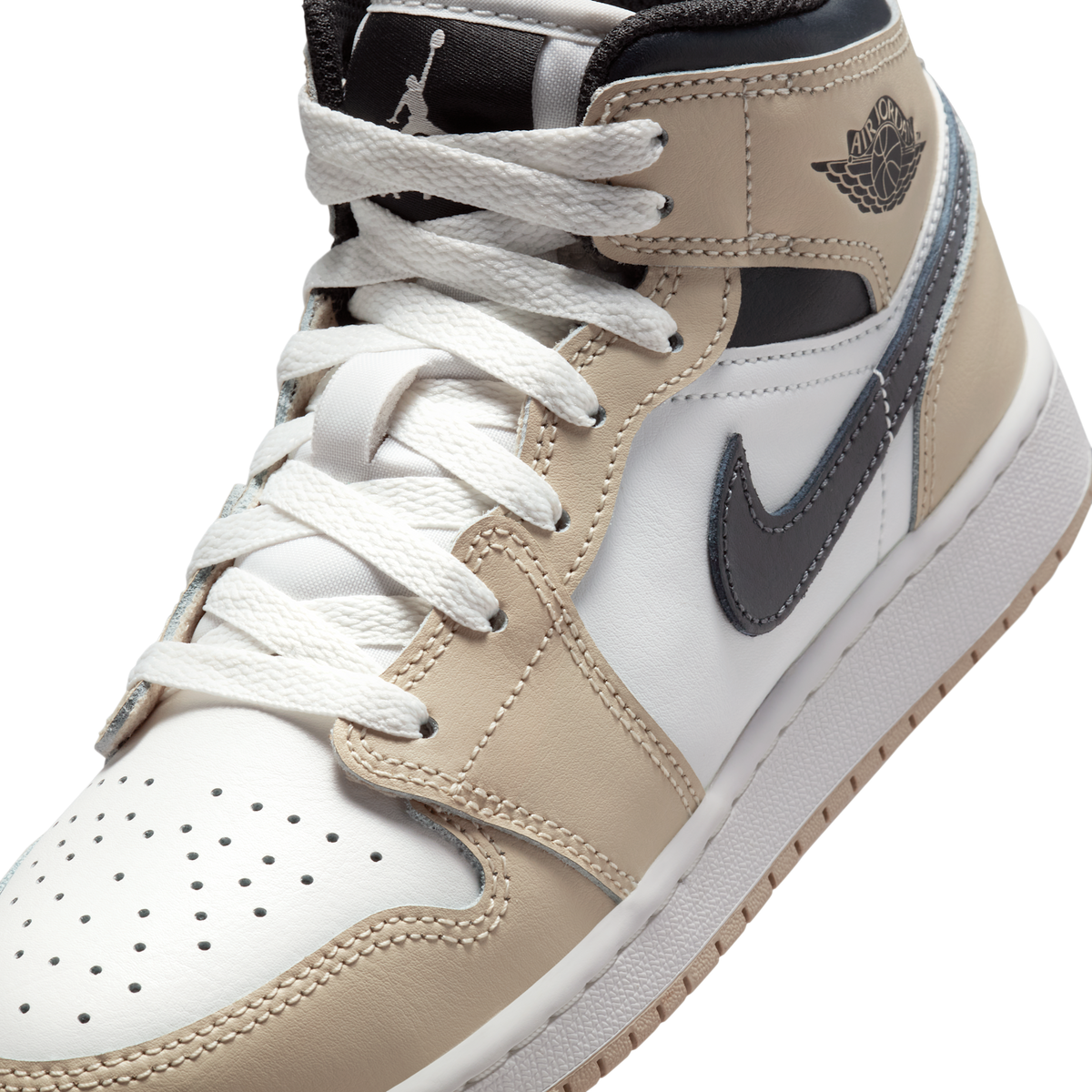 Jordan 1 Mid White Off Noir Rattan (GS)