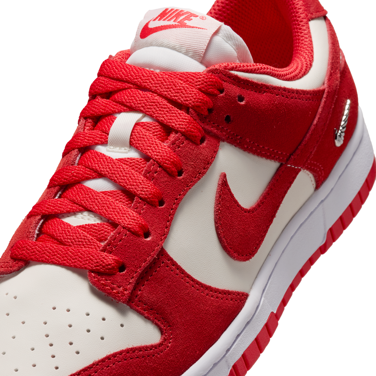 Nike Dunk Low Sail White Metallic Silver Light Crimson (Women's) | IO4244-103