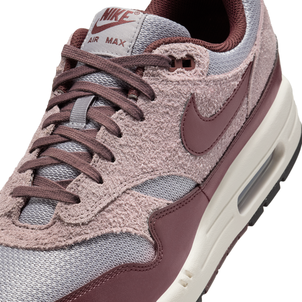 Nike Air Max 1 Essential PRM Cement Grey Burgundy Crush