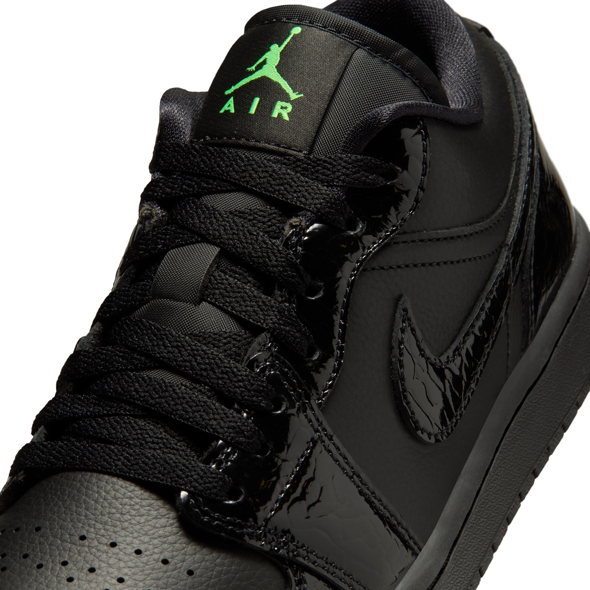 Jordan 1 Low SE Black Croc Scream Green (Women's)