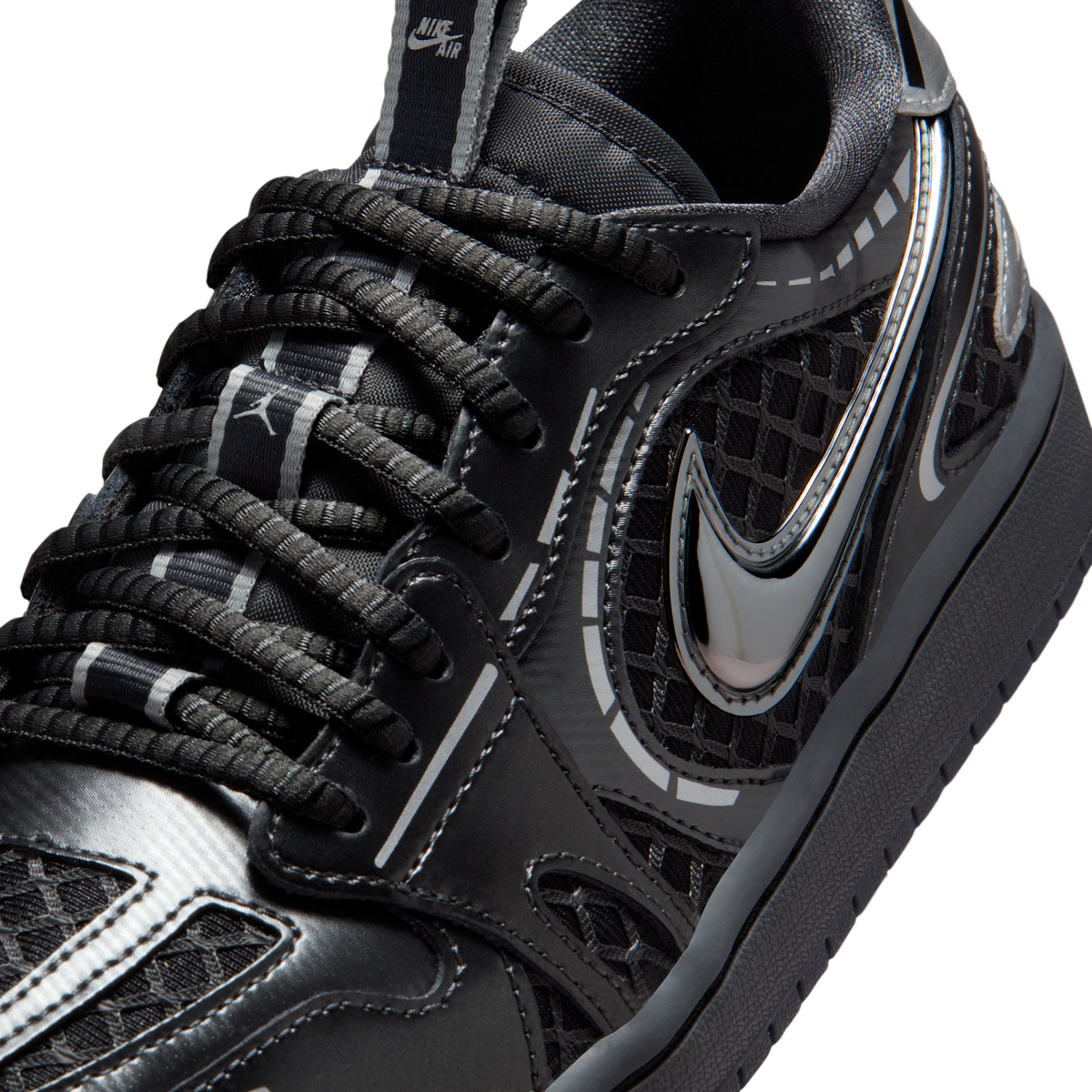Jordan 1 Low Method of Make V3 Black Metallic Silver (Women's)