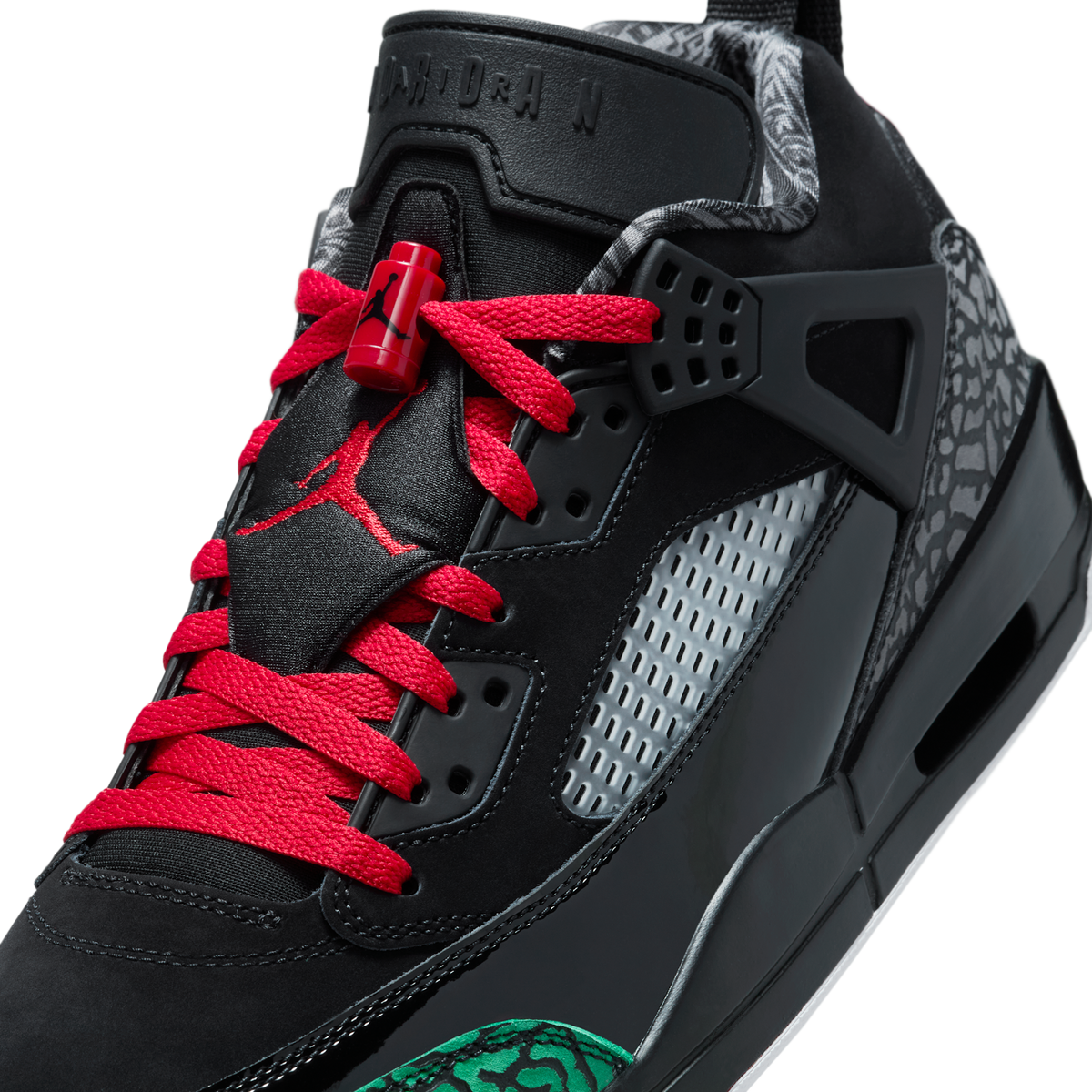 Jordan Spizike Low Black Classic Green White Varsity Red