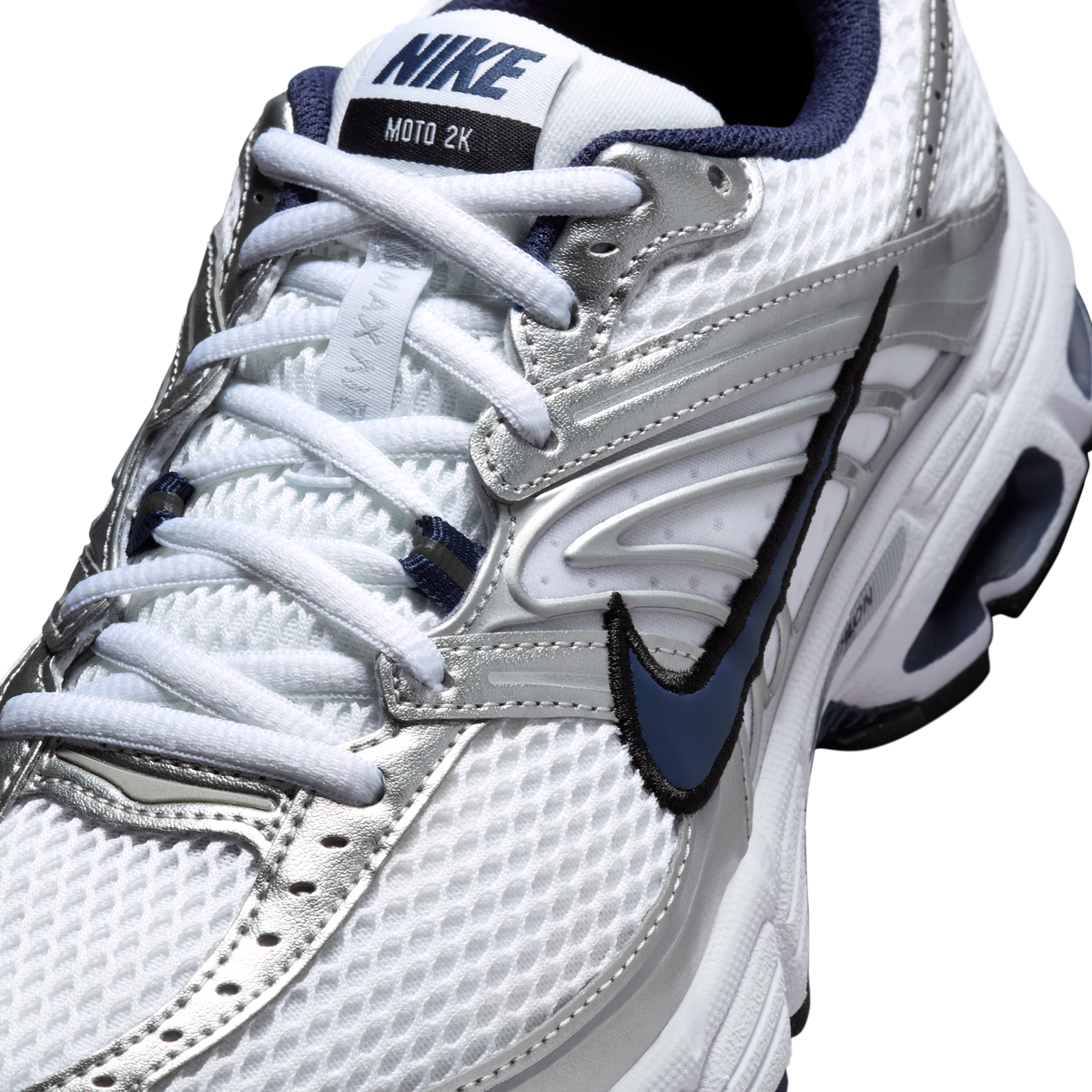 Nike Air Max Moto 2K White Navy Metallic Silver (Women's) | HQ2056-104