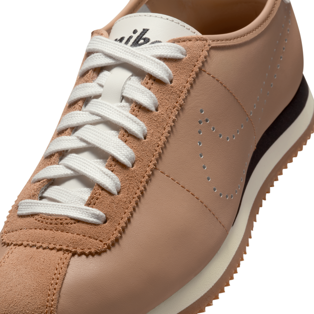 Nike Cortez Leather Pale Shale Sail Perforated Swoosh (Women's) | HQ1841-200