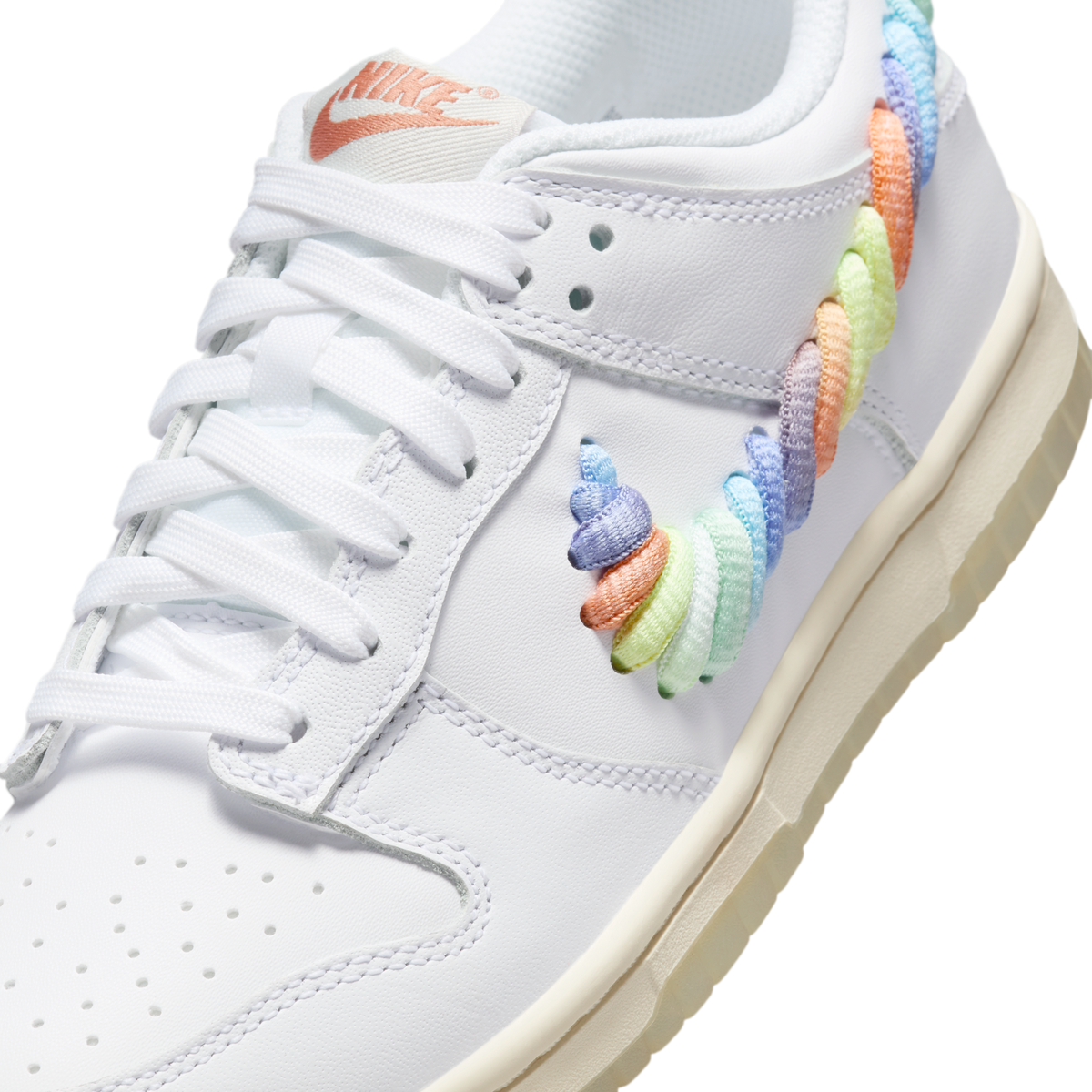 Nike Dunk Low SE Rainbow Lace Swoosh White (GS)