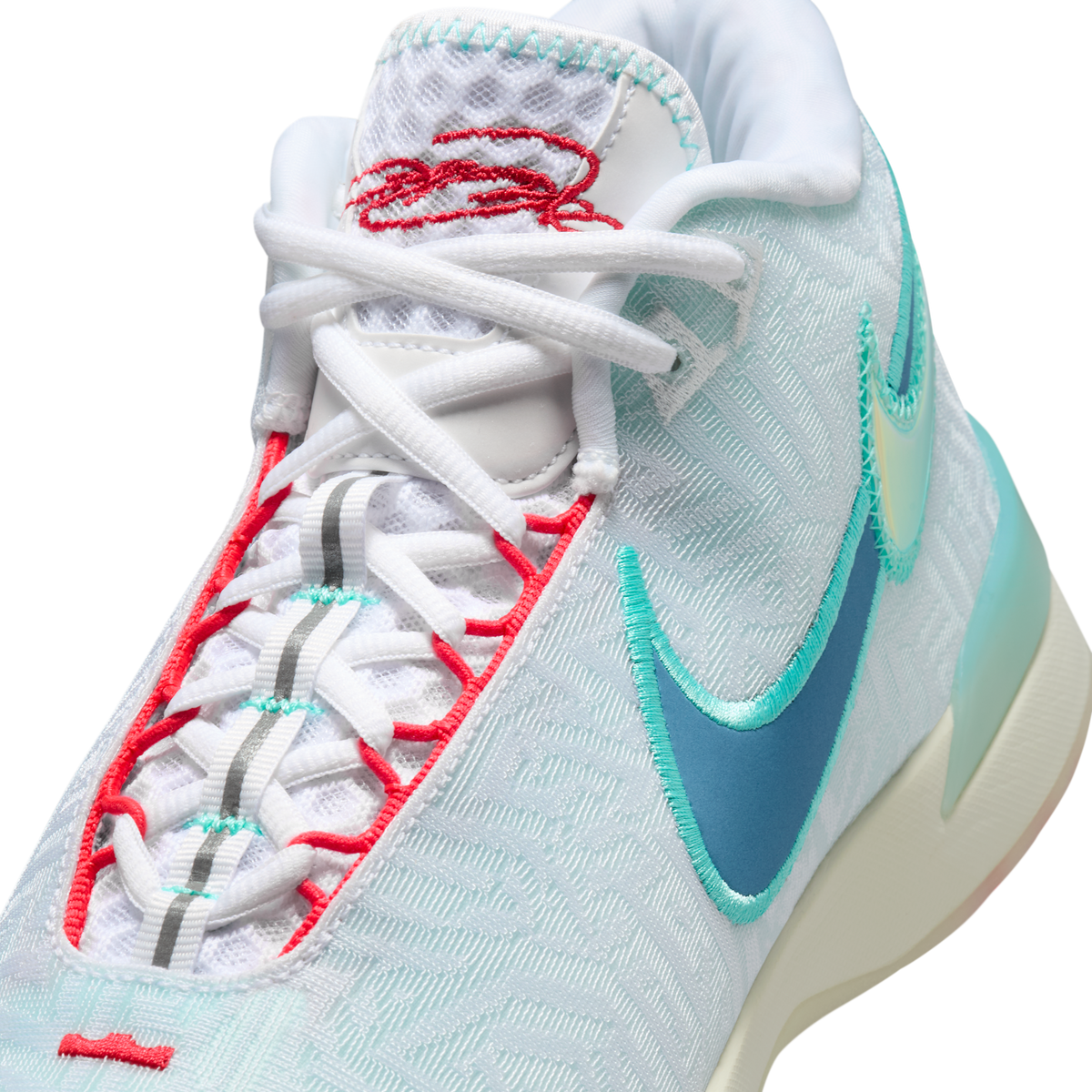 Nike LeBron NXXT Genisus White Aurora Green Siren Red Aegean Storm | HF0712-101