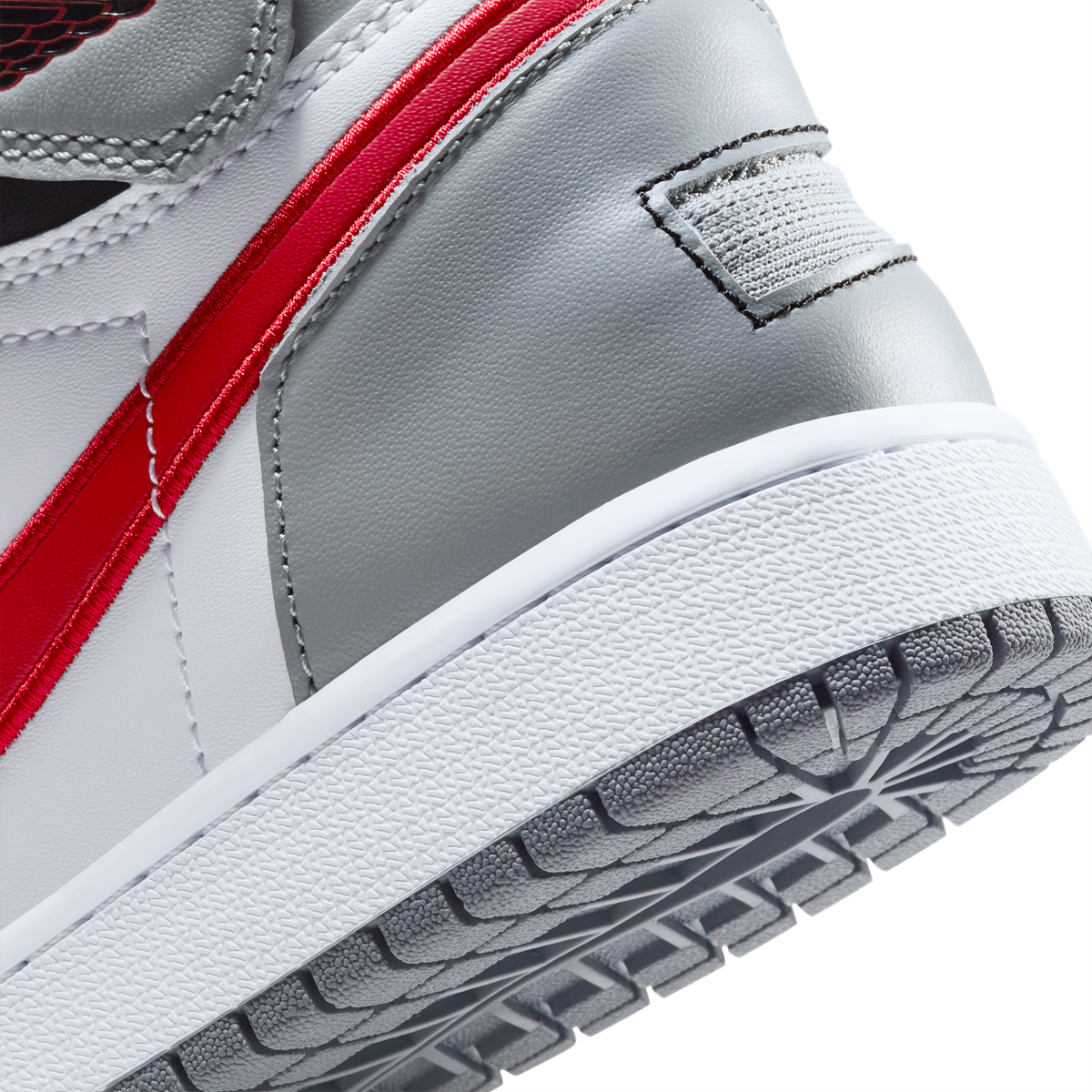 Jordan 1 High FlyEase Black Particle Grey Gym Red (GS)