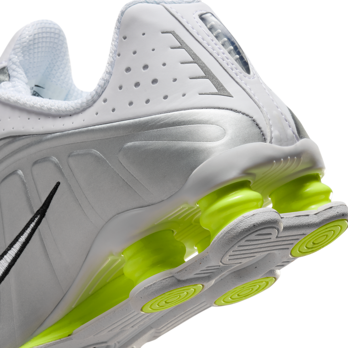 Nike Shox R4 White Metallic Silver Volt (Women's) | AR3565-102