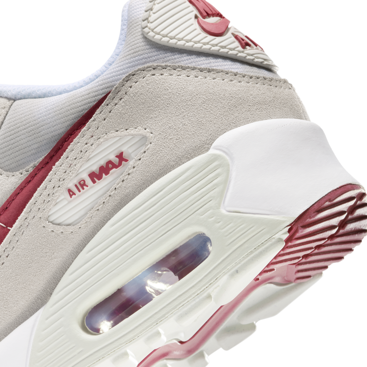 Nike Air Max 90 SE White Light Bone Crimson (GS)