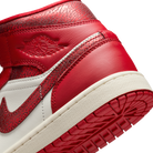 Jordan 1 Mid SE Red Cracked Leather (Women's)