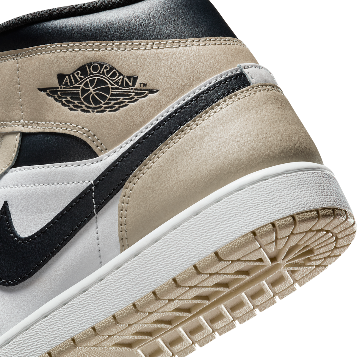 Jordan 1 Mid Summit White Off Noir Rattan