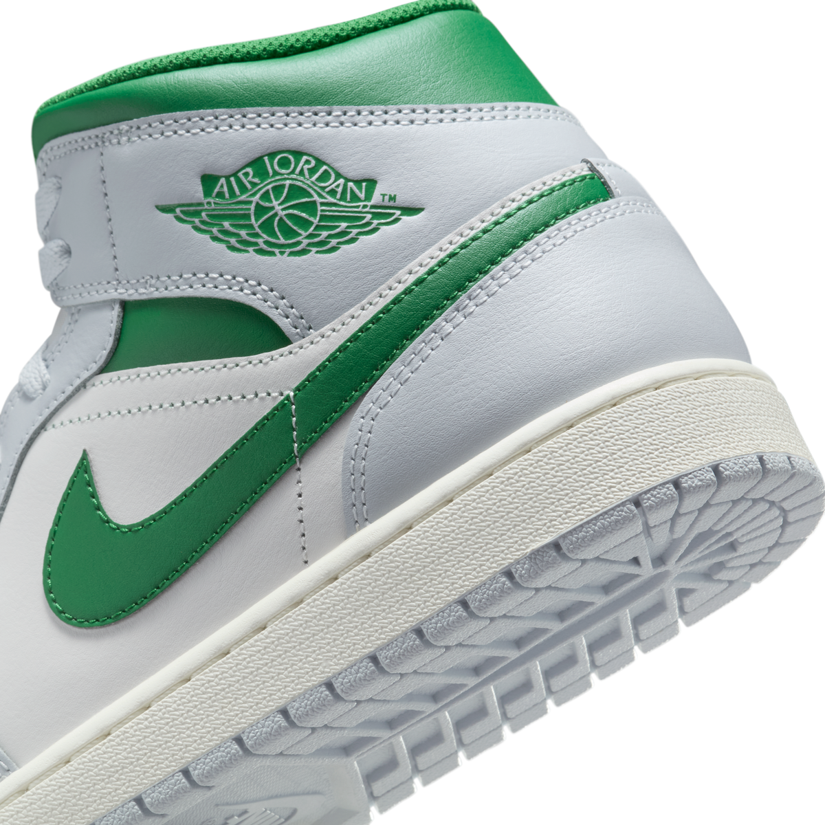 Jordan 1 Mid White Pure Platinum Pine Green