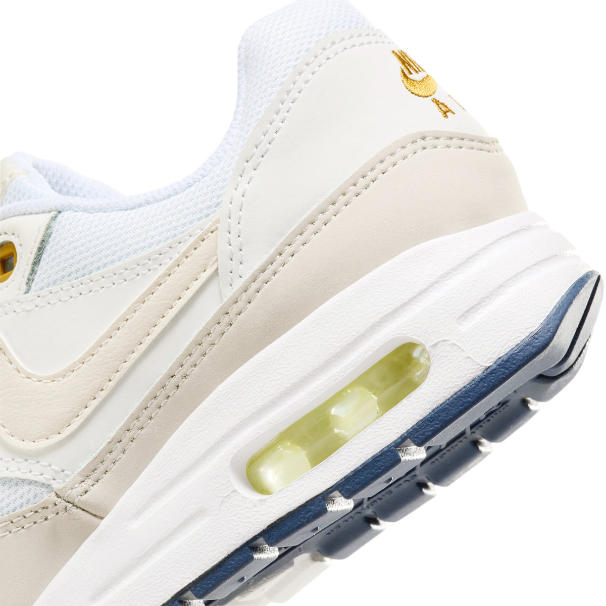 Nike Air Max 1 White Bronzine Barely Volt Light Orewood Brown (GS)