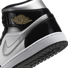 Jordan 1 Mid SE Patent Black White Metallic Silver Metallic Gold