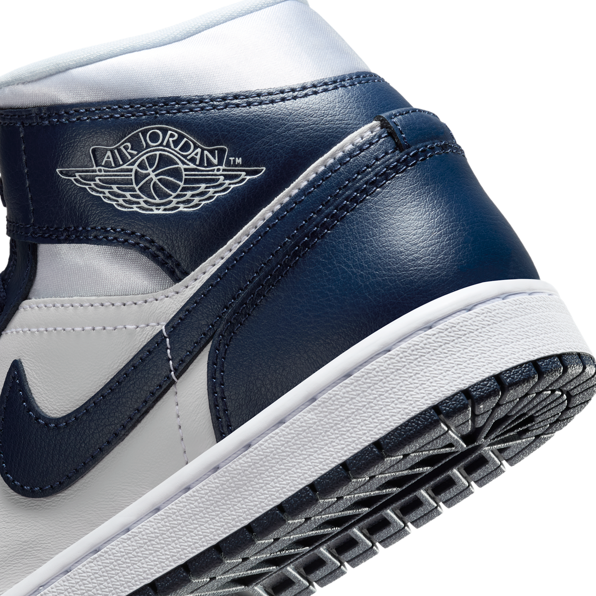 Jordan 1 Mid Football Grey White Midnight Navy (Women's)