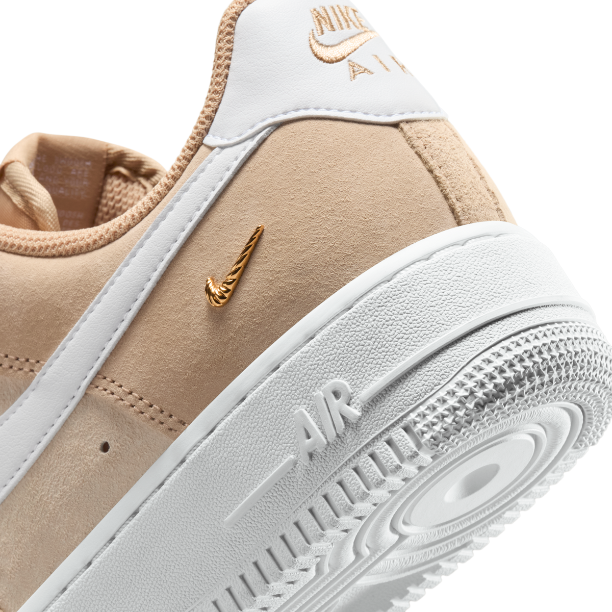 Nike Air Force 1 Low '07 SE Linen Sand Drift Metallic Gold Mini Swoosh (Women's)