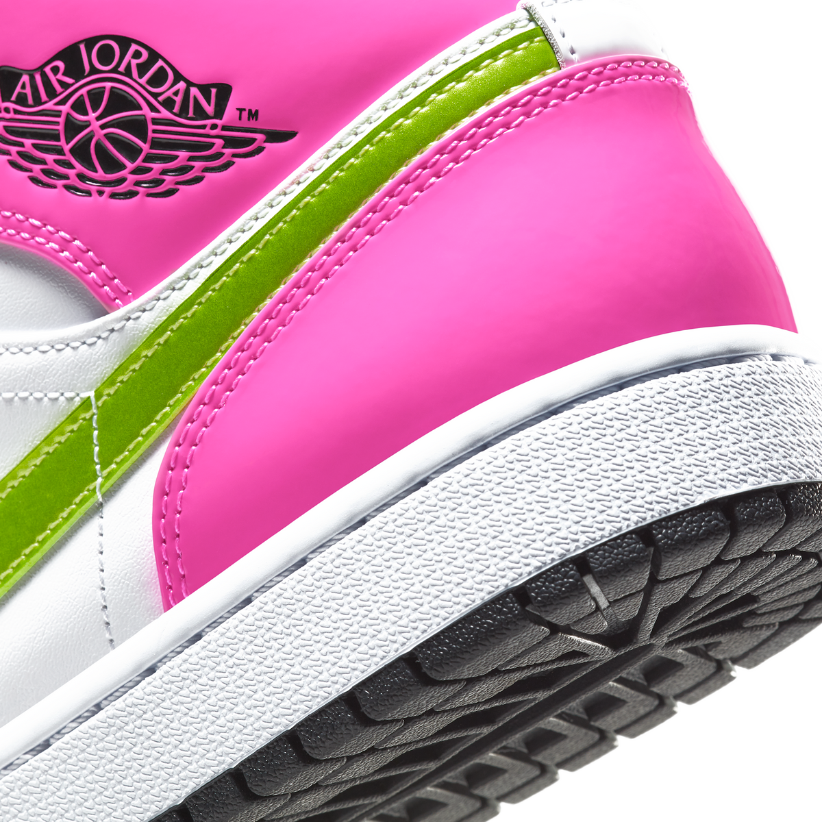 Jordan 1 Mid White Black Cyber Pink