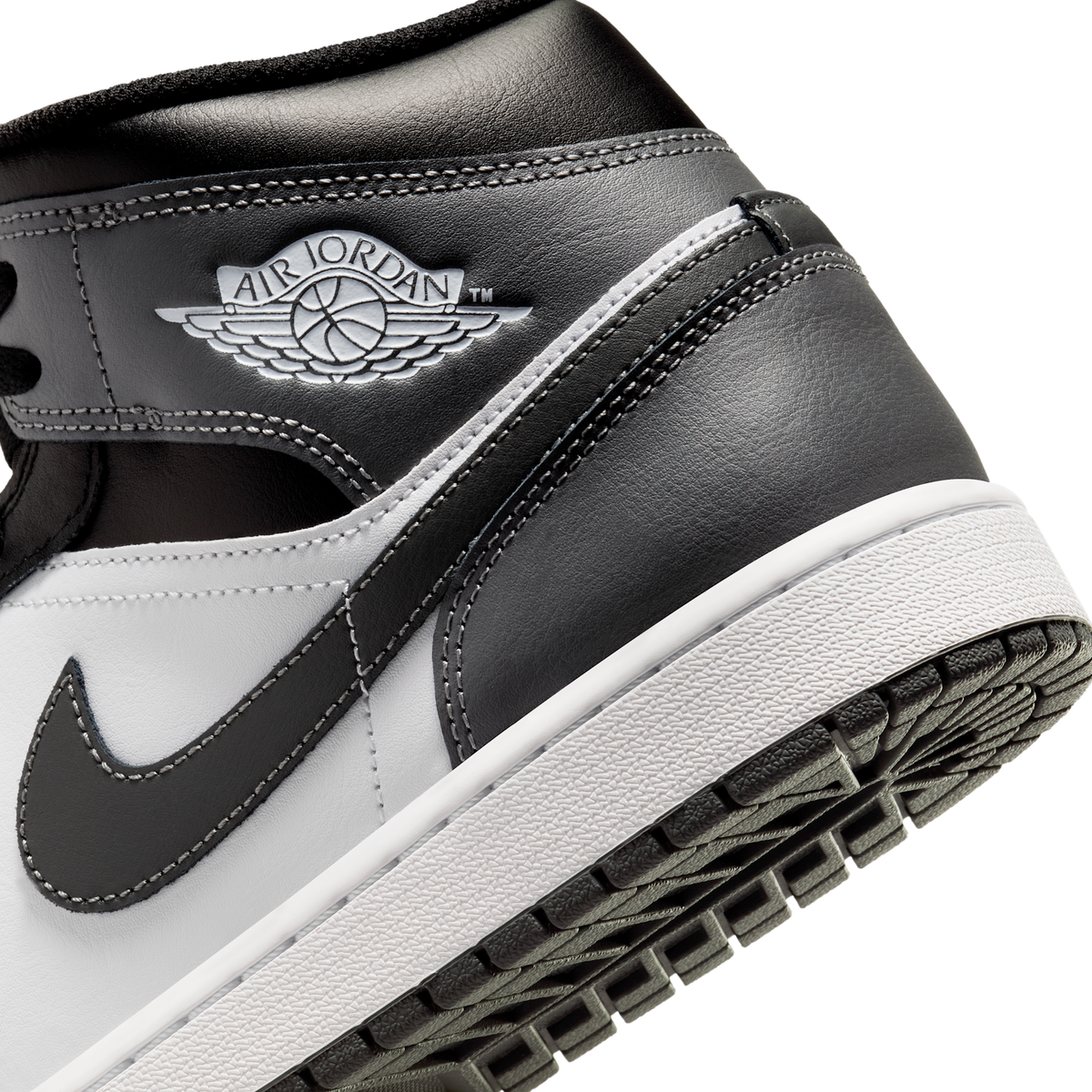Jordan 1 Mid Black White Iron Grey