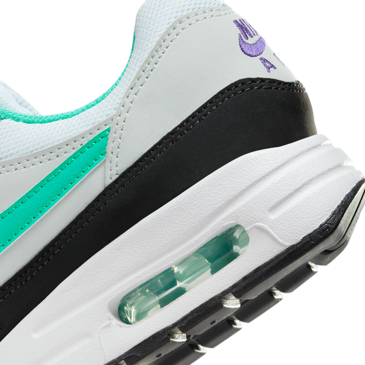 Nike Air Max 1 White Pure Platinum Court Purple Hyper Jade (GS)