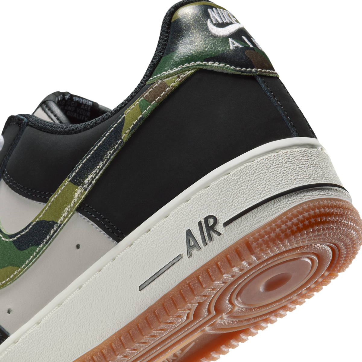 Nike Air Force 1 Low '07 LV8 Black Patent Camo Swoosh